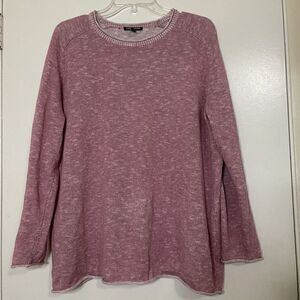 EILEEN FISHER Pink knit pullover organic linen round neck sweater top